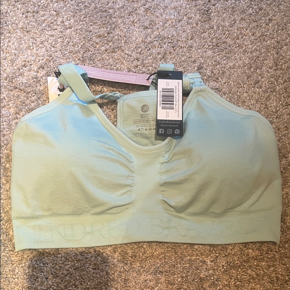 Seamless Dusty Blue Pumping and Nursing Sports Bra